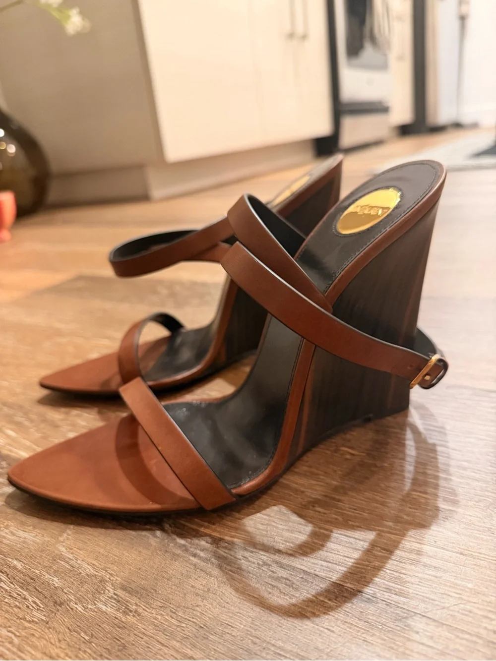 Saint Laurent ‘May Sandals’Wedge Heels - Picture 5 of 7